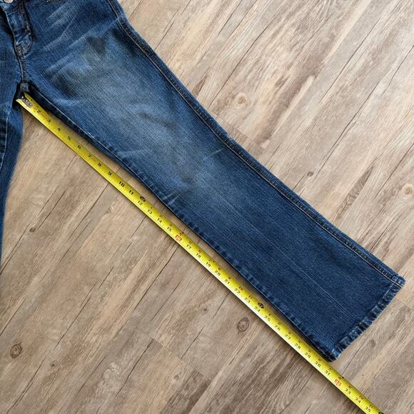 7 For All Mankind A Pocket Flare Leg Jeans Size 26 Back Pocket Embroidered Bling - Picture 6 of 11